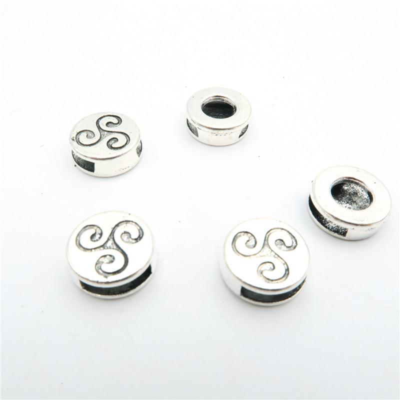 10 Pcs for 10mm flat leather, Antique Silver Universe symbol jewelry supplies jewelry finding D-1-10-92