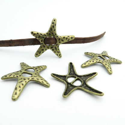 10 Pcs For 5mm flat leather,Antique Bronze Sea Star jewelry supplies jewelry finding D-1-5-7