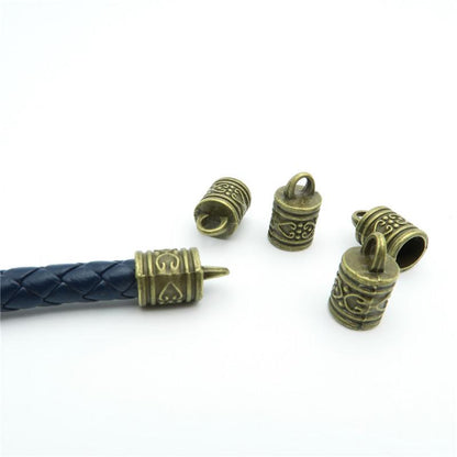 10Pcs for 7mm round leather ends clasp, antique brass jewelry supplies jewelry finding D-6-4