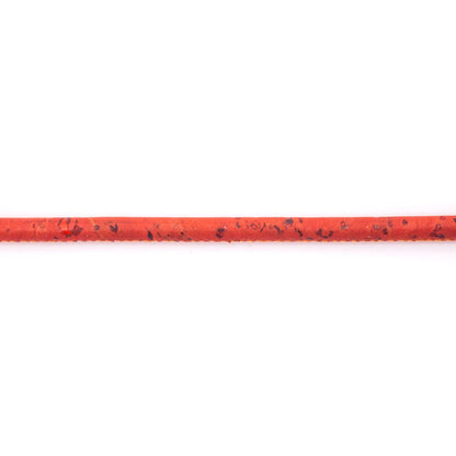10 meters of Red-Orange 3mm Round Cork Cord COR-573