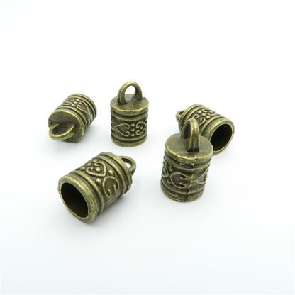 10Pcs for 7mm round leather ends clasp, antique brass jewelry supplies jewelry finding D-6-4
