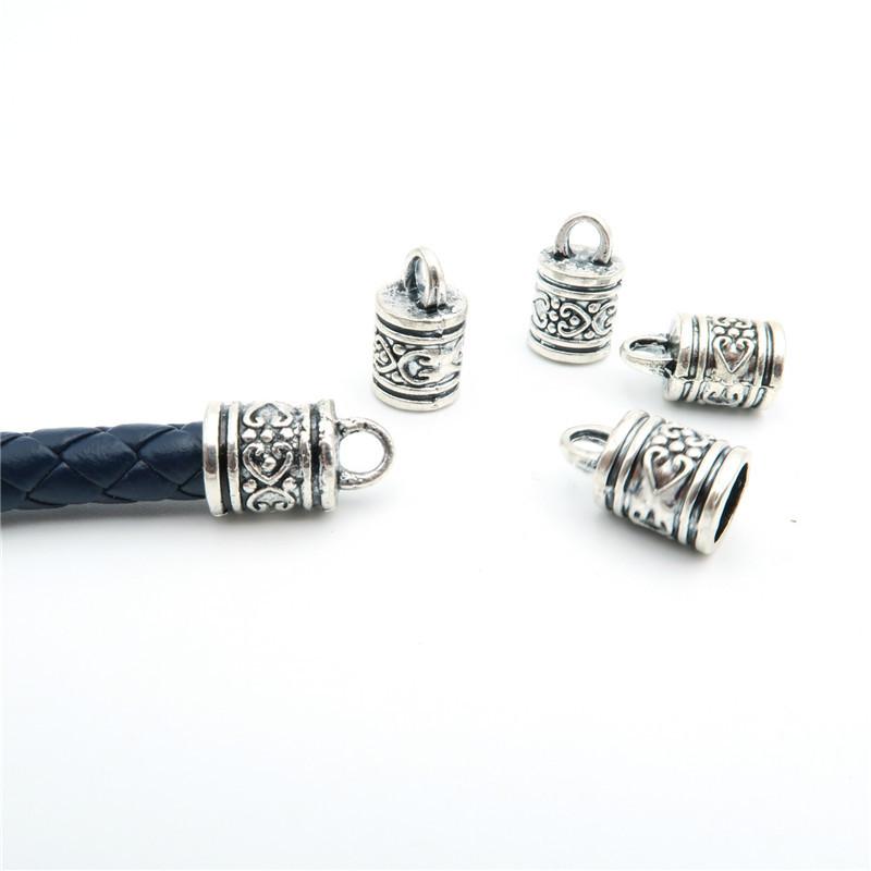 10Pcs for 7mm round leather ends clasp, antique silver, jewelry supplies jewelry finding D-6-5