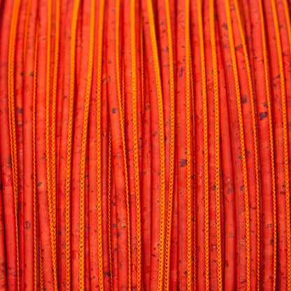 10 meters of Red-Orange 3mm Round Cork Cord COR-573