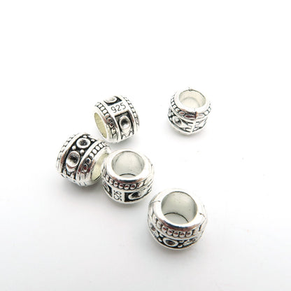 20 pièces pour perles de cuir de 6mm, breloques en cuir de 6mm, fournitures de recherche de bijoux en argent Antique D-5-5-41