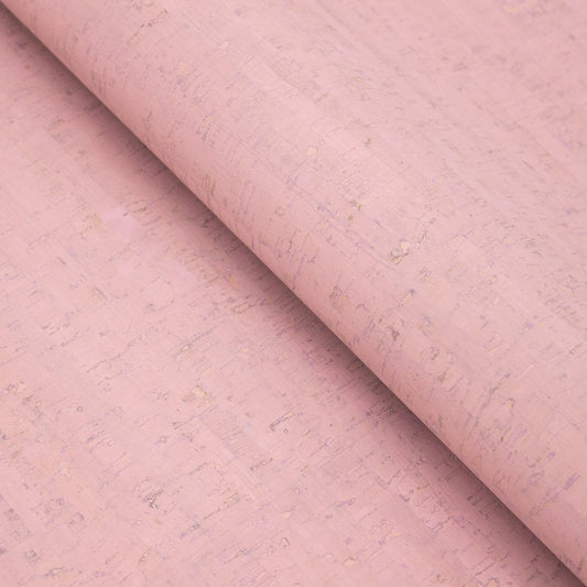 Pink Color Rustic Cork Fabric Portuguese Eco Cork Textile Sheet COF-339