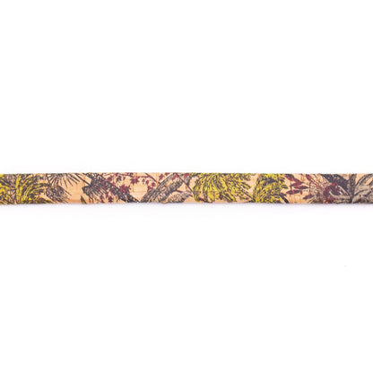 10 mètres de cordon en liège naturel, ligne imprimée couleur plate de 10mm, COR-399 