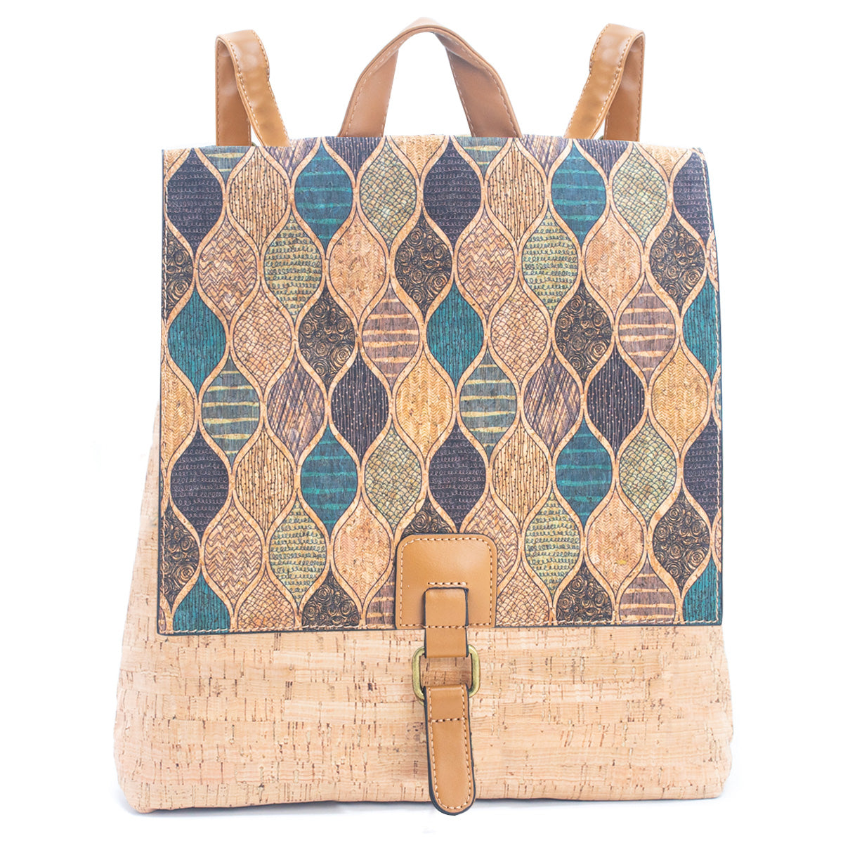 Natural Cork Pattern Women's Vegan Backpack