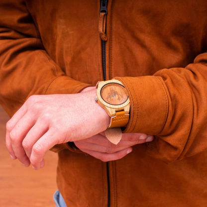 Deer WA-288 Montre à quartz vintage pour homme avec bracelet en cuir