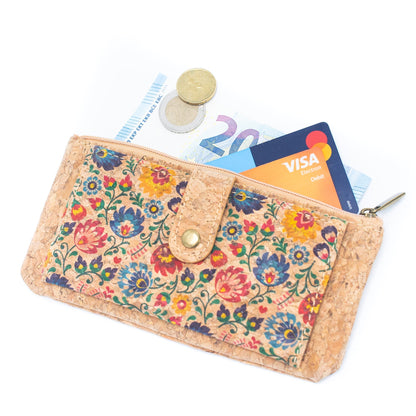 Flower Pattern Ladies Slim Card Vegan Wallets BAG-2223
