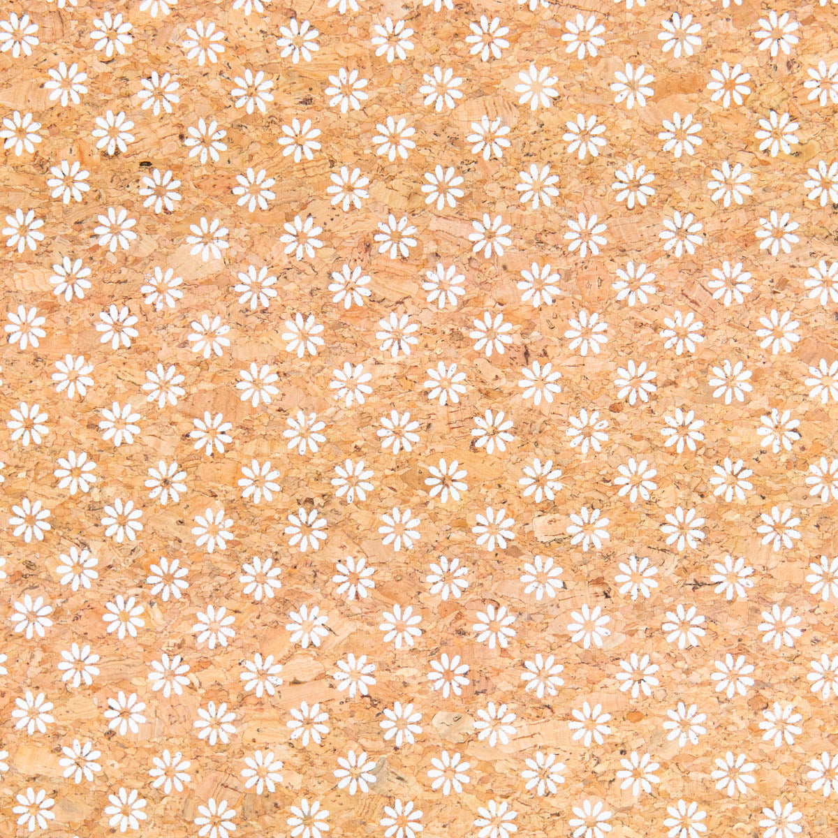 Delicate Daisy Charm Fresh & Natural White Floral Cork Fabric COF-463-A