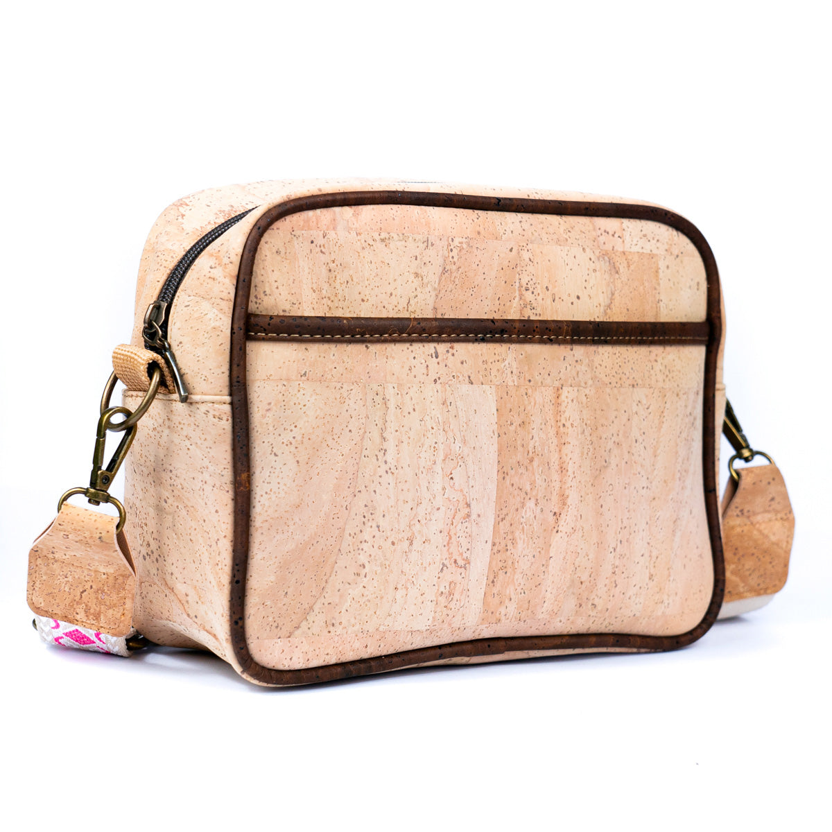 Natural Cork Crossbody Bag w/ Wide Shoulder Strap BAGP-164