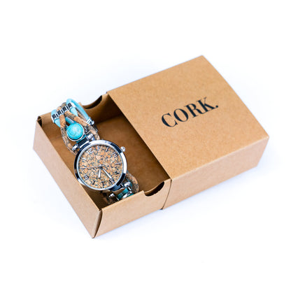 Handmade Vegan Women's Cork Watch WA-189 WITH BOX