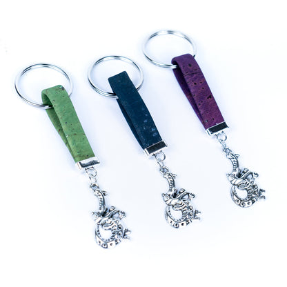 Colorful Cork & Crocodile Pendant Handmade Keychains I-093-MIX-10