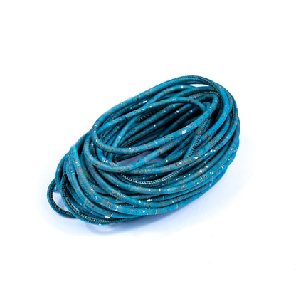 10 meters of 3MM Round Turquoise w/ Silver Cork Cord COR-632
