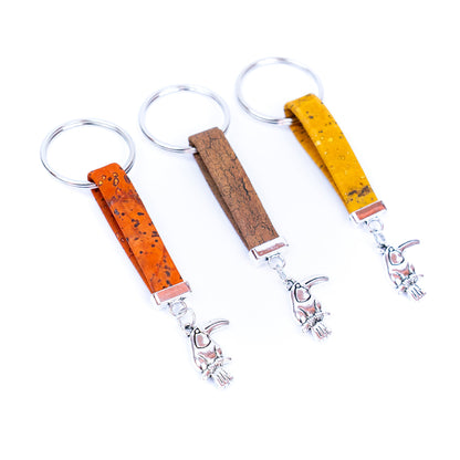 Colorful Cork w/ Bird Pendant Handmade Keychains I-099-MIX-10