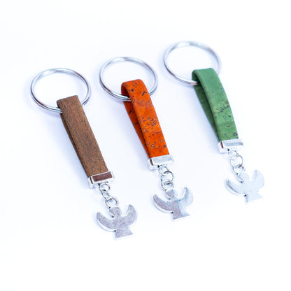 Colorful Cork w/ Angel Pendant Handmade Keychains I-103-MIX-10