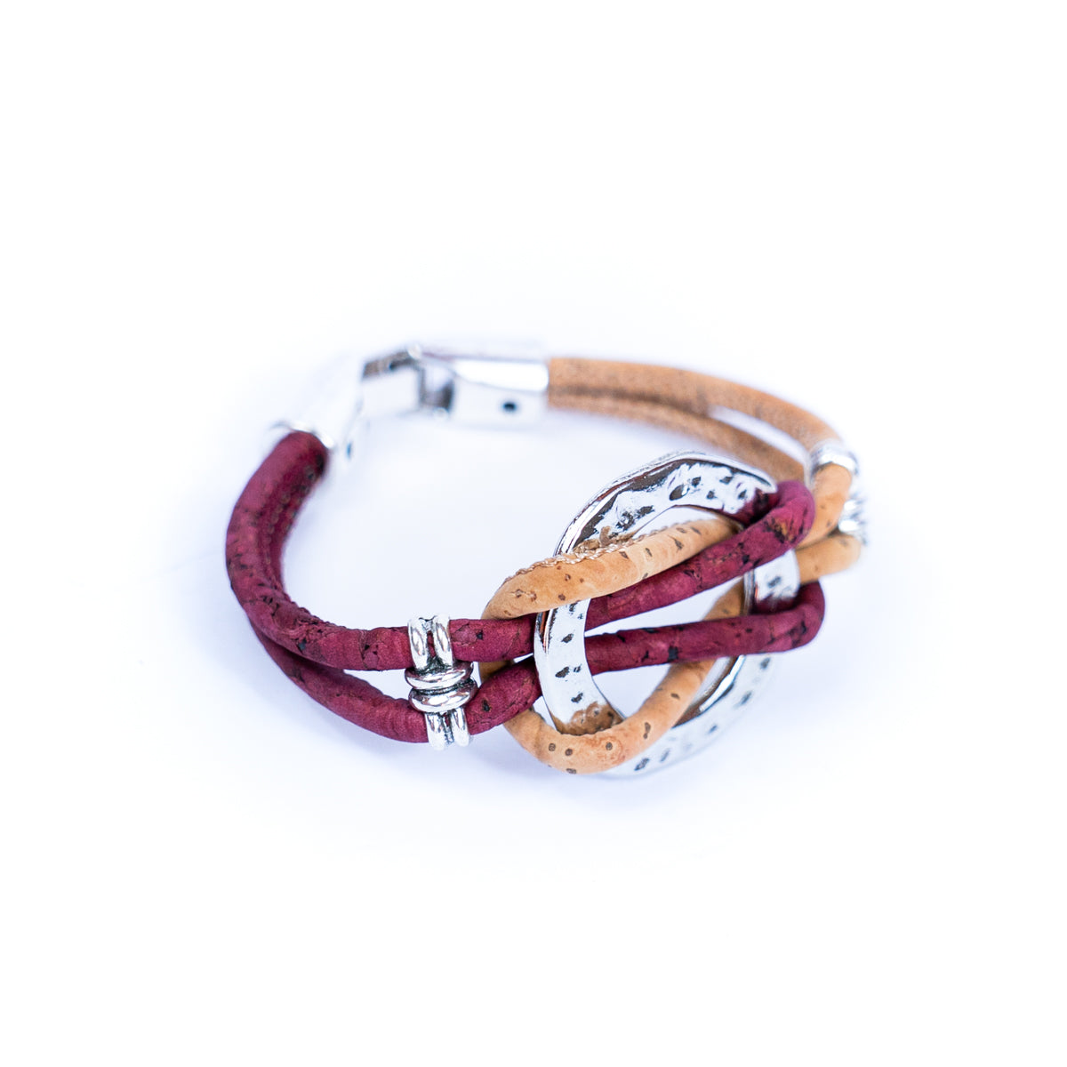 3MM Round Colorful Cork Cord w/ Ring Accessories Handmade Women's Bracelet  DBR-006-MIX-5