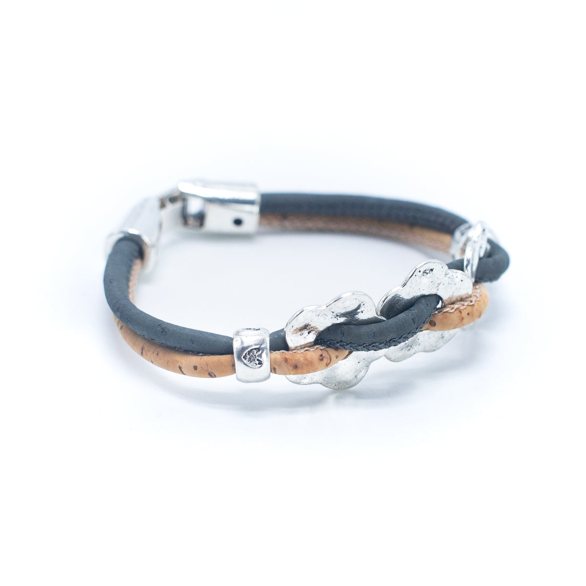 Natural Cork Wire & Flower Accessories Handmade Bracelet BR-006-MIX-5