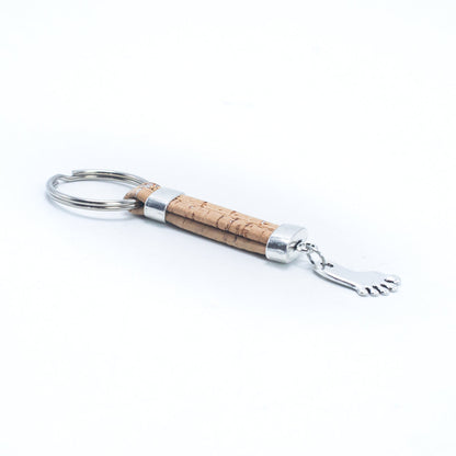 Little feet pendant Simple style handmade Cork keychain  I-007-MIX-10