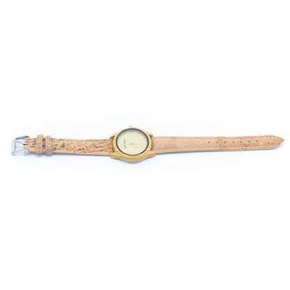 Vintage Ladies Watch Cork Strap Quartz Watch WA-302 (with Random box)