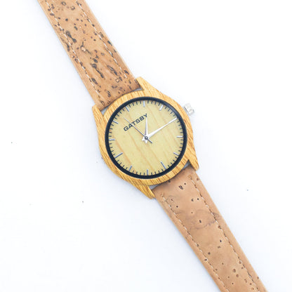 Vintage Ladies Watch Cork Strap Quartz Watch WA-302 (with Random box)