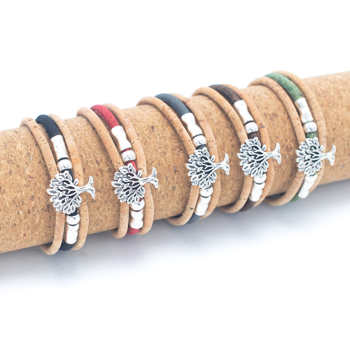 Natural Cork & Tree Accessories Handmade Women's cork Bracelet BR-085-MIX-5（new）