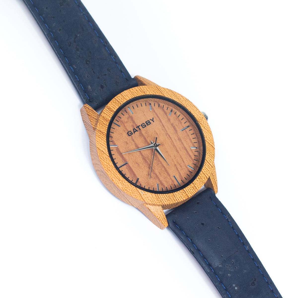 Vintage Ladies Pattern Dial  Watch w/ Dark Blue Cork Strap | THE CORK COLLECTION