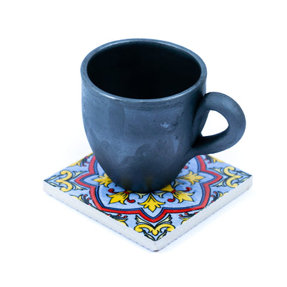 Set of 6 Elegant Portuguese Tile Ceramic & Cork Coasters | THE CORK COLLECTION