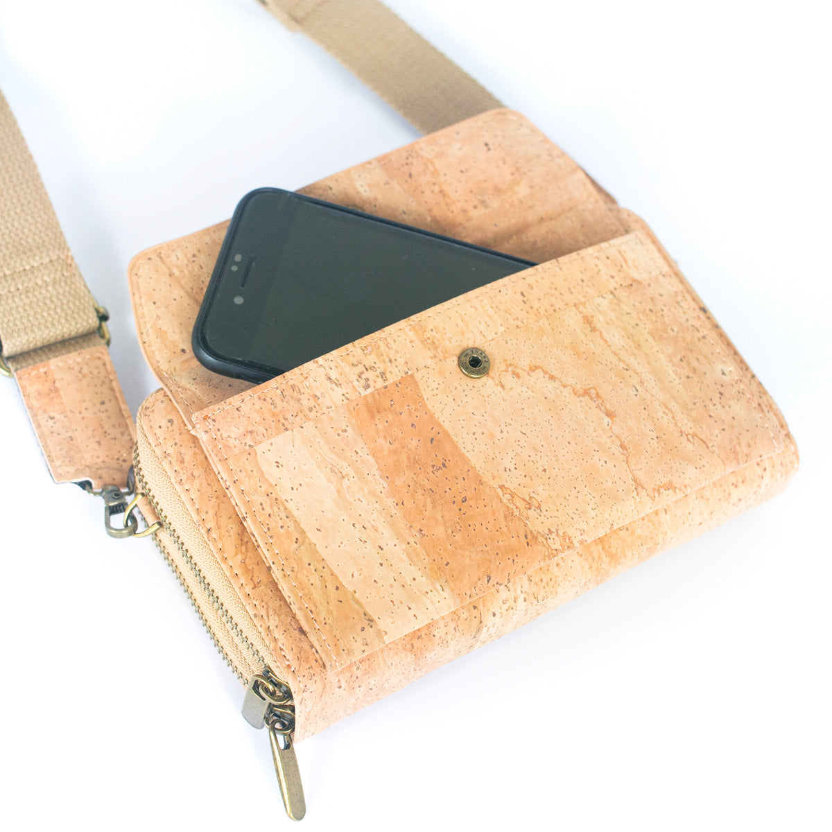 Stylish Front Pocket Cork Crossbody Wallet & Mobile Phone Bag | THE CORK COLLECTION