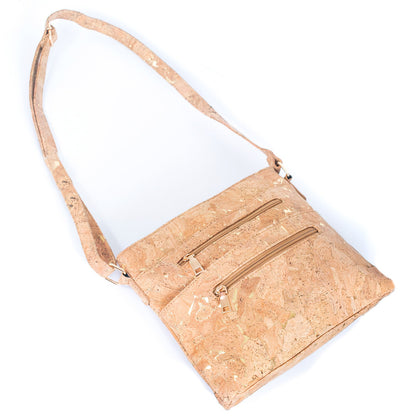 Golden Cork Zipper Vegan Crossbody Bag | THE CORK COLLECTION