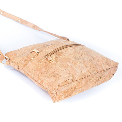 Golden Cork Zipper Vegan Crossbody Bag | THE CORK COLLECTION