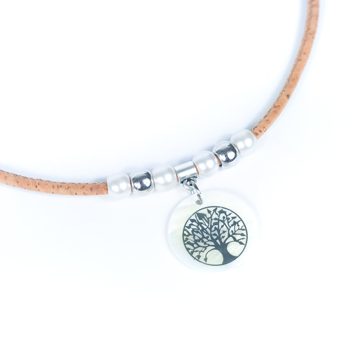 Shell tree  Pendant- handmade women's cork necklace NE-1038-5