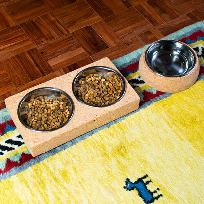 Cork Base & Stainless Steel Pet Food Bowl | THE CORK COLLECTION