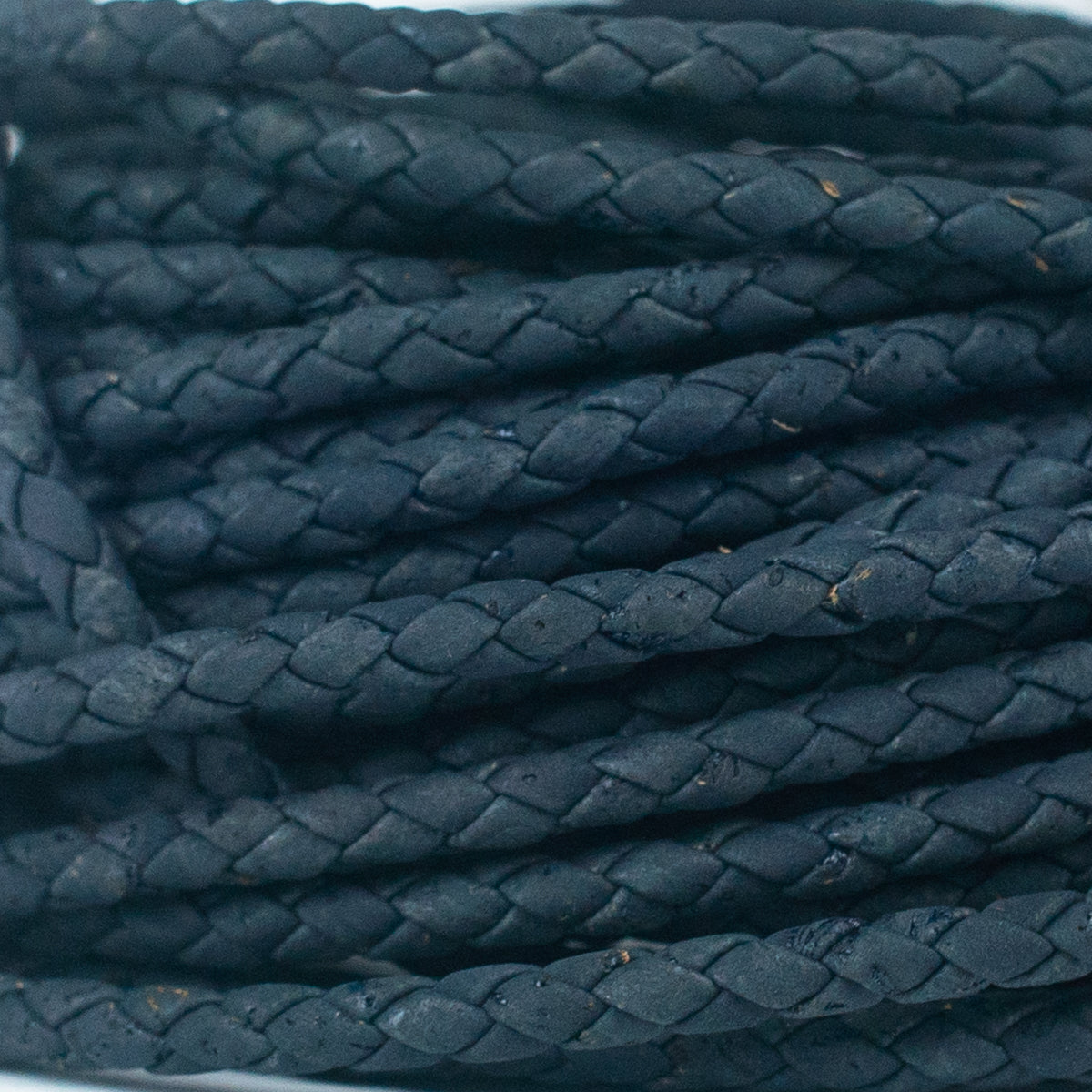 10 mètres de cordon de fabrication de bijoux en liège tressé noir/bleu de 5mm COR-327 