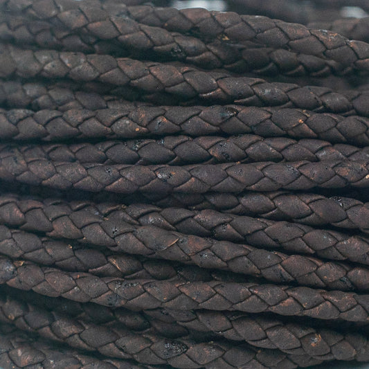 10 mètres de cordon de fabrication de bijoux en liège tressé marron de 5 mm COR-535-A 
