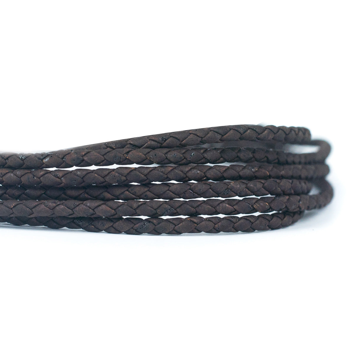 10 meters of 5mm Brown Braided Cork Jewelry Crafting Cord COR-535-A