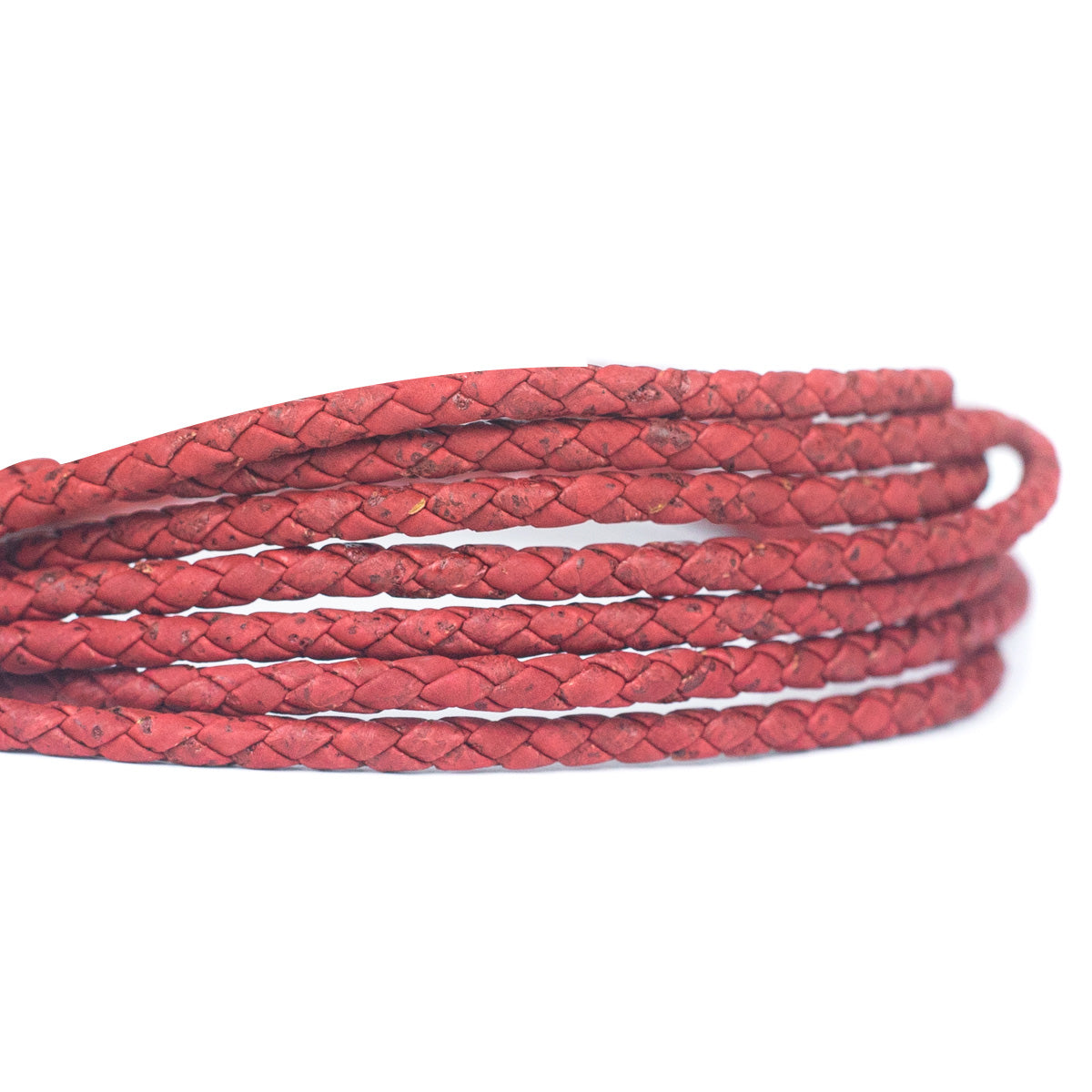 10 meters of 5mm Wine Red Braided Cork Jewelry Crafting Cord COR-328