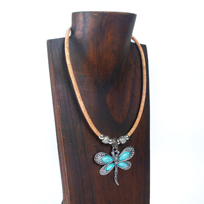 handmade women's cork necklace N-95-5