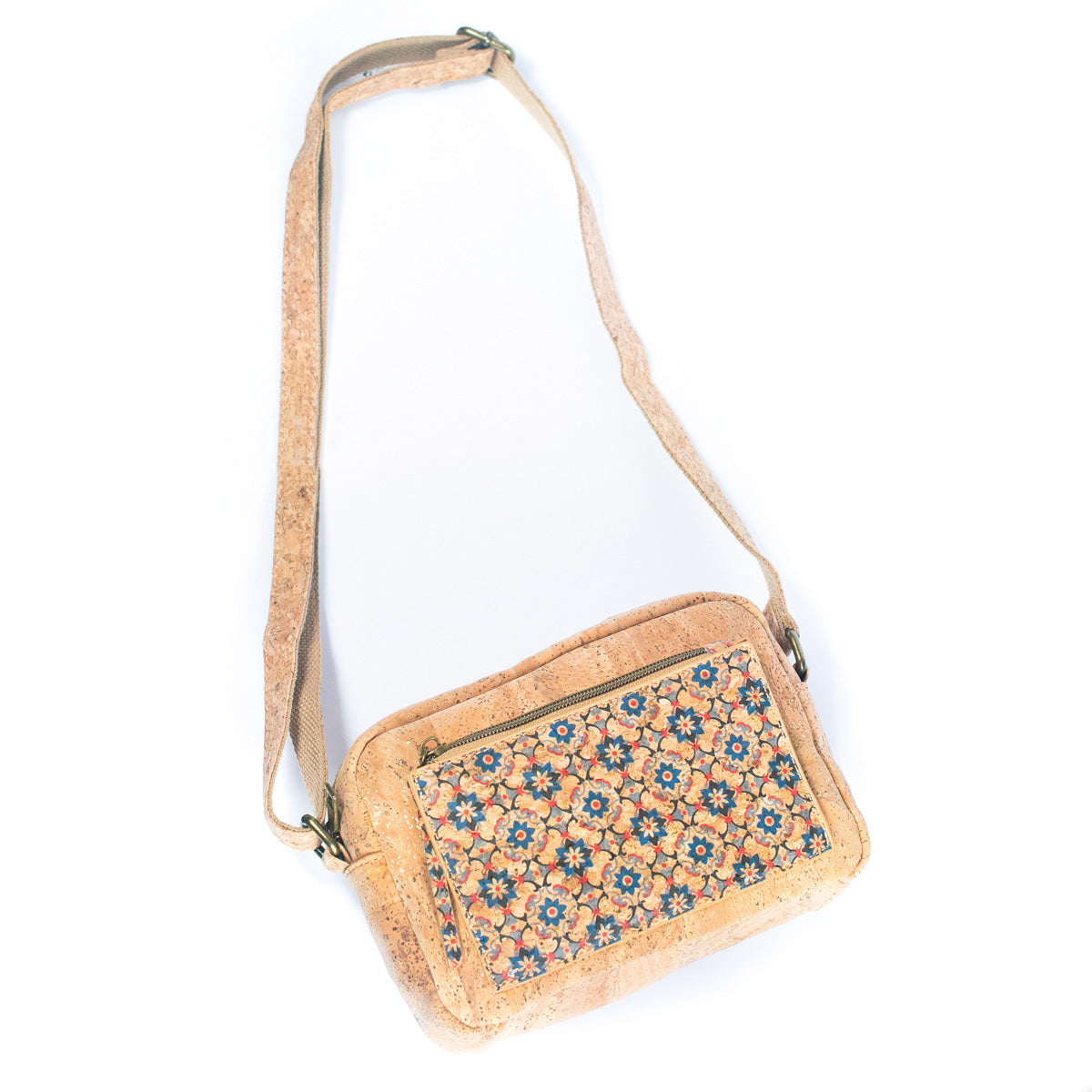 Natural Cork & Print Fusion Women's Crossbody Bag | THE CORK COLLECTION