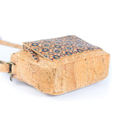 Natural Cork & Print Fusion Women's Crossbody Bag | THE CORK COLLECTION