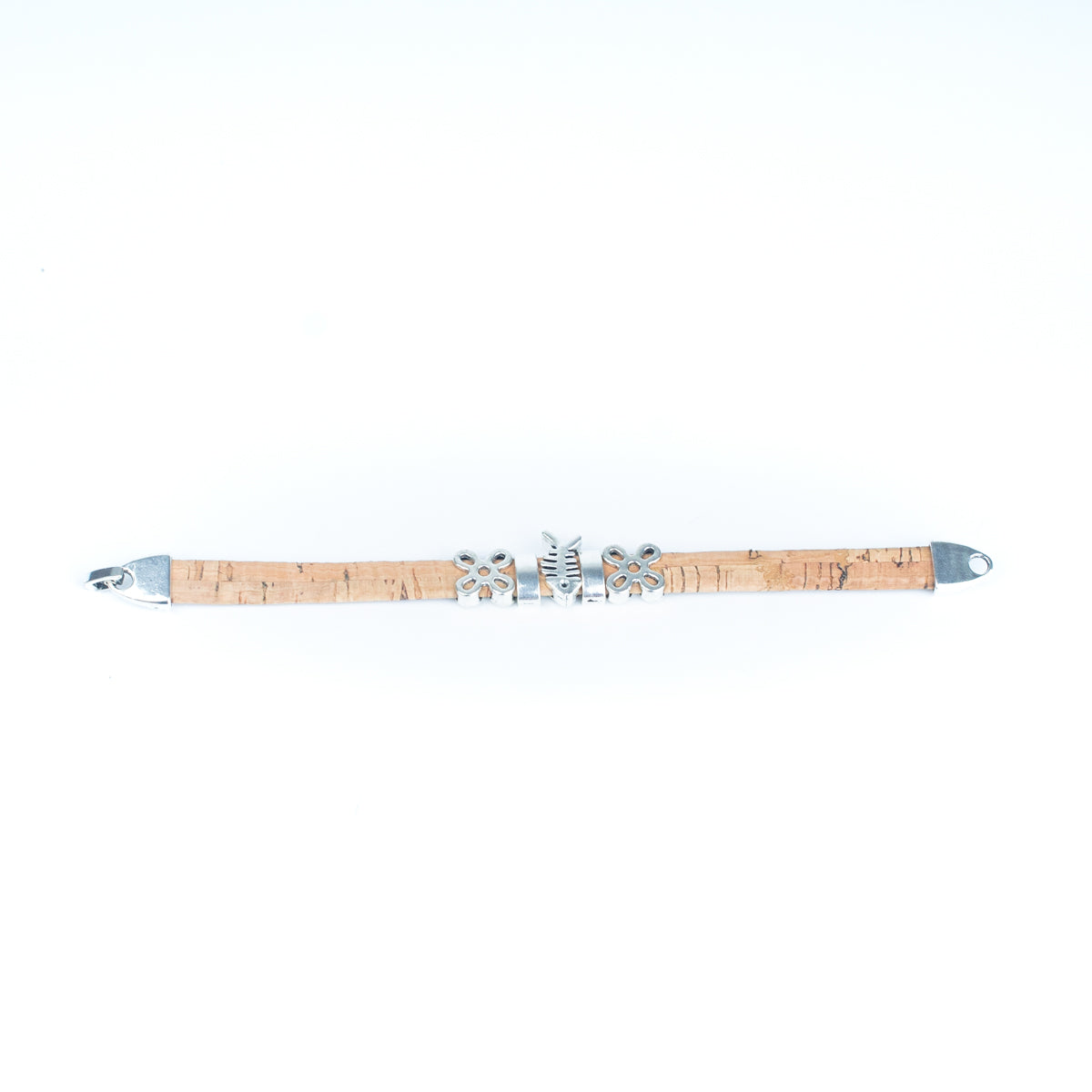 Cordon de liège plat coloré de 10mm avec accessoires de poisson, Bracelet fait à la main DBR-037-MIX-5