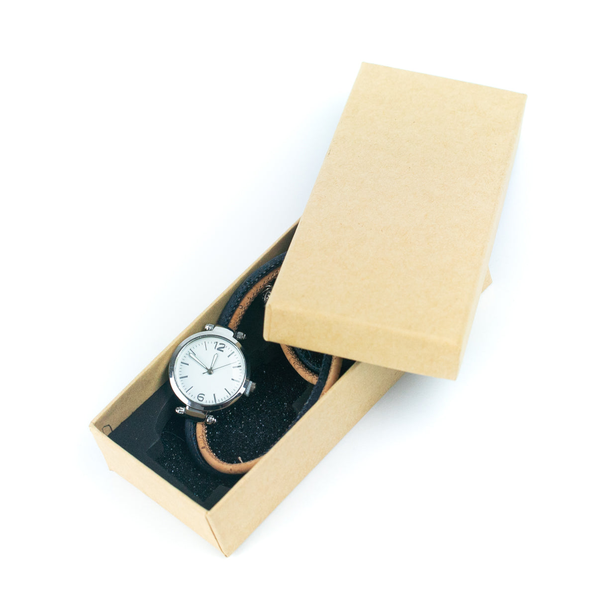 Natural Color Ladies Belt Cork Bracelet Silver Watch WA-427（random box）