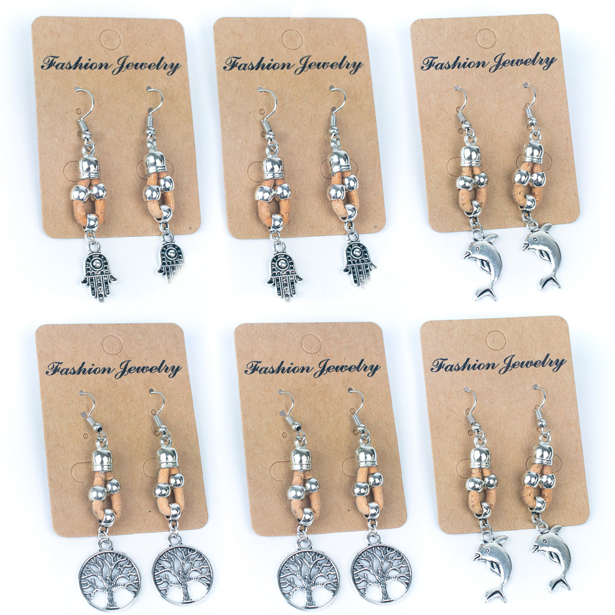 Handmade Color Cork Earrings for Women ER-165-MIX-6