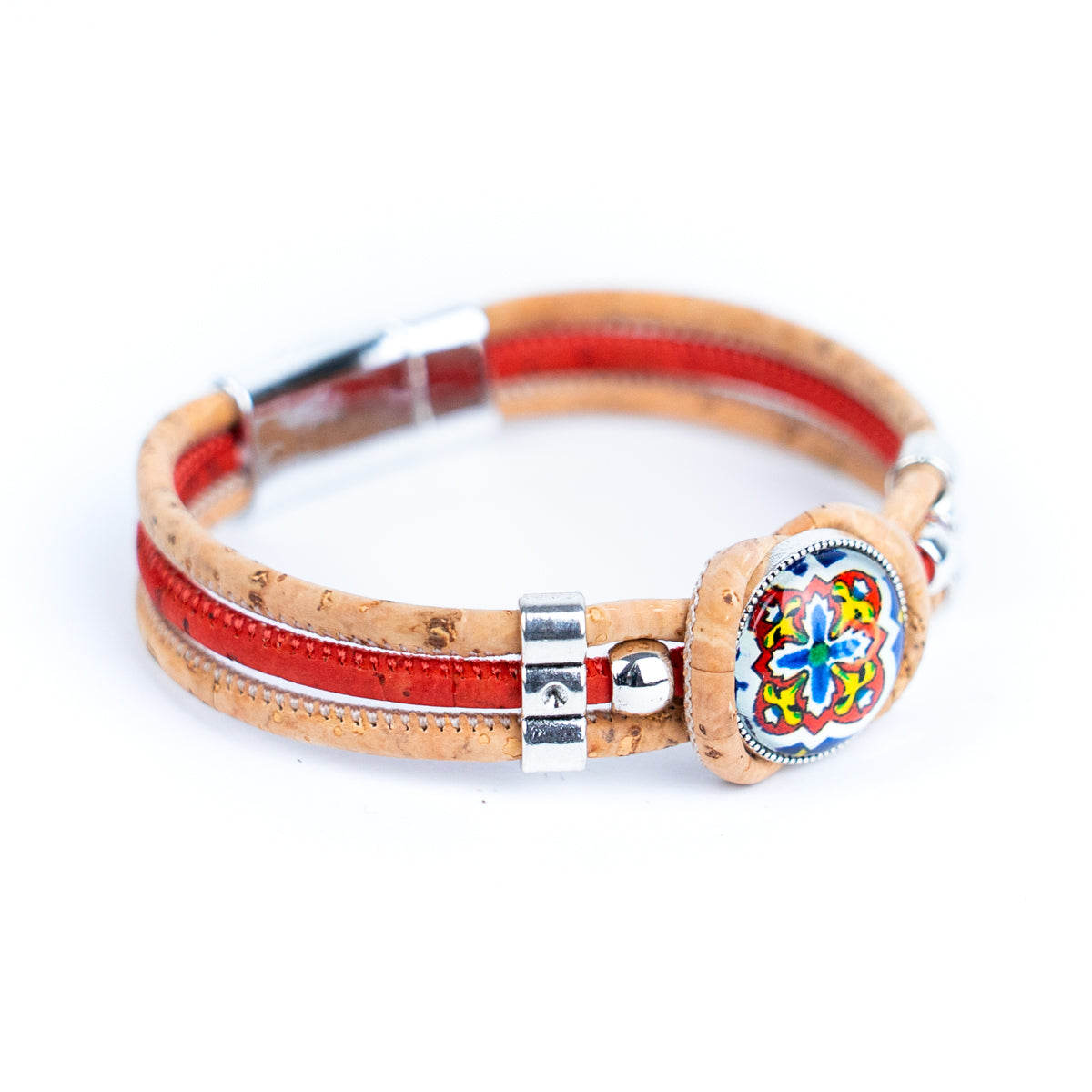 Colored Cork Thread Handmade Adjustable Bracelet BR-433-MIX-5