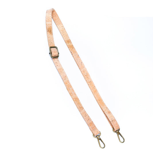 Adjustable Shoulder Strap with Natural Cork & Antique Brass Metal | THE CORK COLLECTION