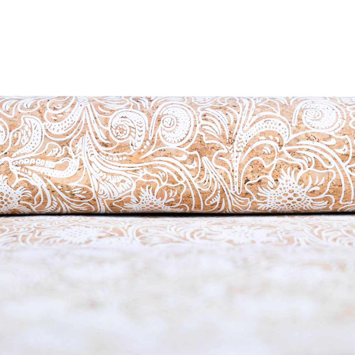 Tissu en liège à motifs blanc Splendeur baroque classique COF-510