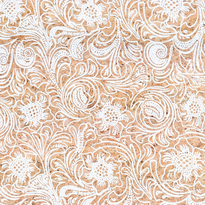 Tissu en liège à motifs blanc Splendeur baroque classique COF-510