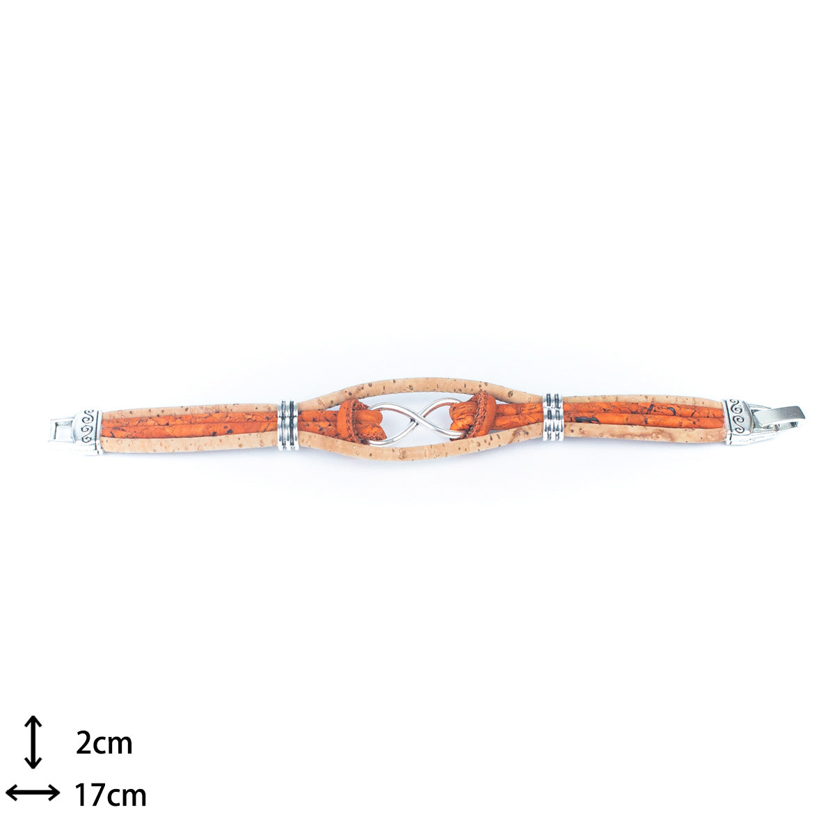 Bracelet en liège pour femmes fait à la main en fil de liège coloré BR-288-MIX-5