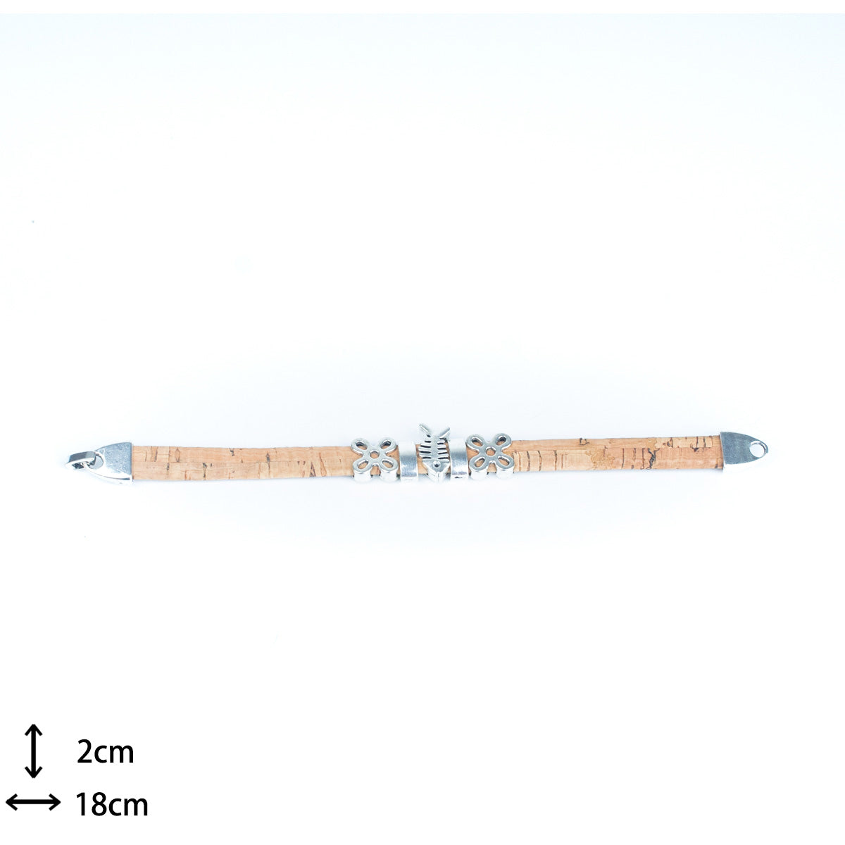 Cordon de liège plat coloré de 10mm avec accessoires de poisson, Bracelet fait à la main DBR-037-MIX-5