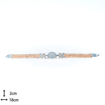 10mm Flat Colorful Cork Cord w/ Accessories Handmade Bracelet DBR-038-MIX-5